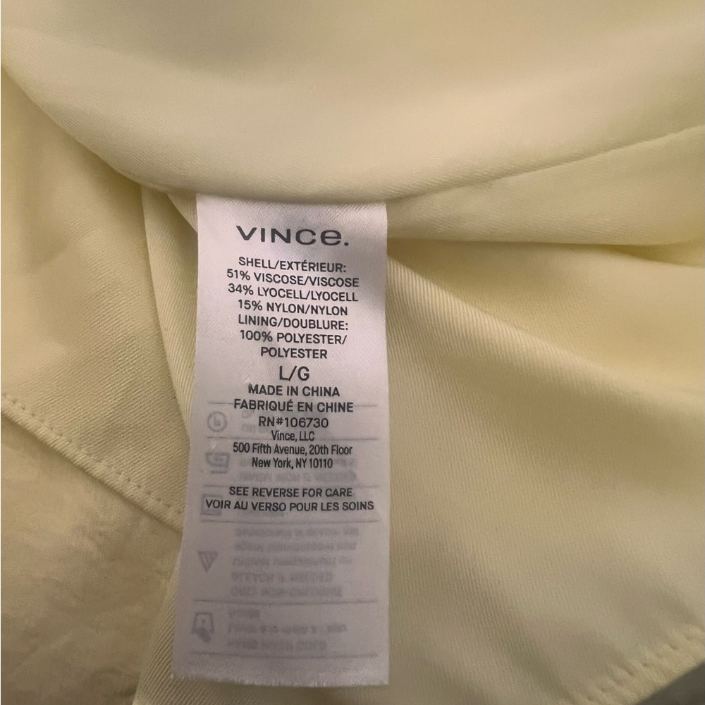 Vince Light Yellow Shirtdress with Sash - Picture 3 of 3